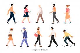 People Doing Different Actions Vector Free Download People Illustration Walking People Illustration Character Design