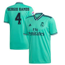 The real in the club's name is spanish for royal, because it was blessed by the king of spain in 1920. Sergio Ramos Real Madrid Adidas 201920 Third Replica Player Jersey Green