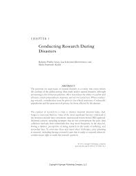 Pdf Conducting Research During Disasters