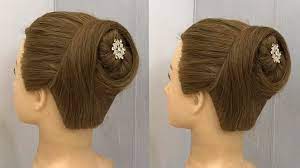 One Minute Bun Hairstyle For Party High Bun Hairstyle With Gown Easy Hairstyles Tips Video Hairstyles For Gowns Bun Hairstyles Bun Hairstyles For Long Hair