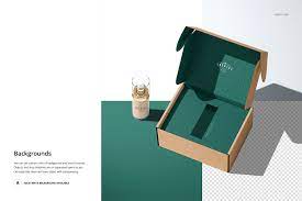 Download Insert Tray Mailing Box Mockup Set Box Mockup Corrugated Box Box Template