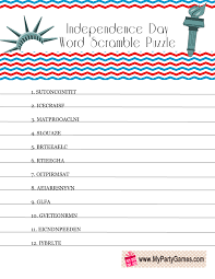 Fourth of july trivia printable. Free Printable 4th Of July Word Scramble Puzzle