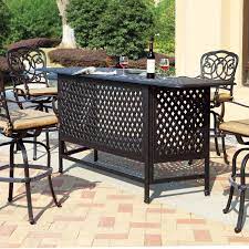 Emerit outdoor swivel bar stools height patio chairs, set of 2 2. Darlee Florence 5 Piece Cast Aluminum Patio Party Bar Set With Swivel Bar Stools Antique Bronze 201020 7 Ab 4 201020 101 4 201060 K Ab From Bbqguys Com Accuweather Shop