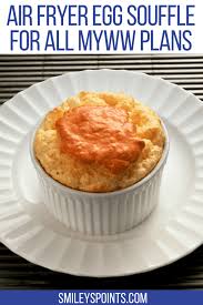 Place ramekins on cookie sheet and bake at 375 degrees for 30 minutes until high and fluffy. This Air Fryer Egg Souffle Is Weight Watchers Friendly