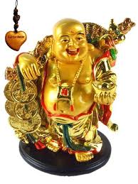Amazon Com Betterdecor A Golden Happy Buddha Laughing Buddha With A Ingot And Money For Fen Feng Shui Tips For Wealth Feng Shui To Attract Money Feng Shui