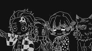 Chibi Kimetsu No Yaiba 3840x2160 Anime Computer Wallpaper Cute Desktop Wallpaper Black And White Wallpaper Iphone