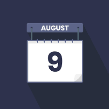 9th August calendar icon. August 9 calendar Date Month icon vector illustrator 12931272 Vector Art at Vecteezy