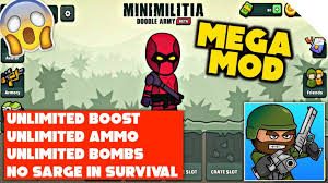 Mini Militia Mega Mod Apk Unlimited Health Unlimited Ammo Unlimited Nitro Unlimited Grenades And Wall Hack Download Free Play Hacks Mod Wall Download Hacks