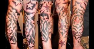 One popular tattoo theme for a half sleeve on women is a pretty natural scene. Star Tattoos Tattoos For Guys Star Sleeve Tattoo