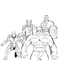 Desenhos de thor grátis para colorir online. Iron Man Thor Hulk Captain America Coloring Page Desenhos Para Criancas Colorir Super Heroi Facil De Desenhar