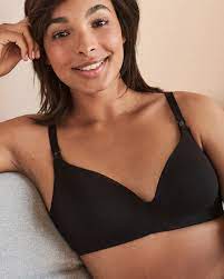 Nursing Lightly Lined Wireless Bra Black La Vie En Rose