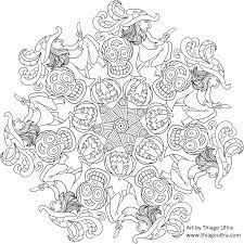 Free Coloring Page Halloween Mandala Mandala Do Halloween Mandala Coloring Pages Coloring Pages Halloween Coloring