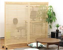 Japanese Movable Wood Partition Wall 2 Panel Folding Screen Room Divider Home Decor Oriental Decorative Wood Partition Folding Screen Room Divider Room Divider