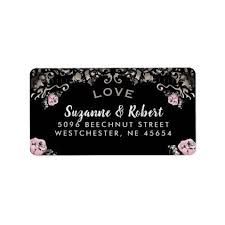 Black And White Label Ideas Black White Amp Pink Floral Wedding Address Label White Gifts Elegant Diy Gift Ideas Wedding Address Labels Wedding Address Black And White Wedding Theme