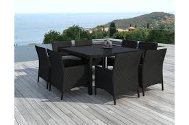 Après rinçage, il est conseillé de sécher très vite votre salon de jardin résine tressée avec un chiffon sec et doux. Table Repas Outdoor 8 Fauteuils En Resine Tressee Noir Malaga Salon De Jardin Pas Cher