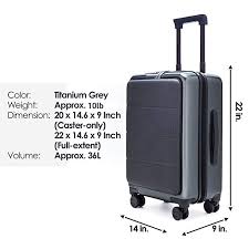 Amazon Com Xiaomi Carry On Luggage 20 Front Pocket Spinner Business Double Tsa Locks No Key Cabin Size Premium Luggage Carry On Luggage Tsa Locks