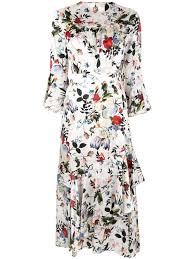 Erdem Floral Print Dress Farfetch Silk Floral Print Dress White Floral Print Dress Floral Print Dress
