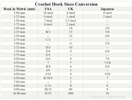 C2c Crochet Crochet Hook Sizes Conversion