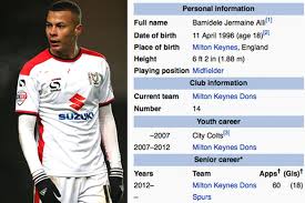Hasil gambar untuk PLAYER DETAILED INFO Alli, Dele