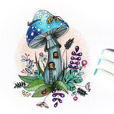 Image Result For Zentangle Fairy Garden Mushroom Mushroom Art Mushroom Drawing Drawings