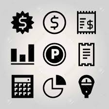 Technology Vector Icon Set Chart Calculator Parking And Invoice