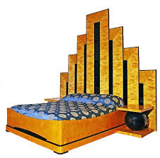 Browse our selection of bedroom furniture packages. Art Deco Bed Ziggurat Headboard Birch With Black Lacquer Inlay Art Deco Bed Art Deco Bedroom Furniture Art Deco Bedroom