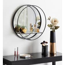 Kate And Laurel Kei Modern Round Accent Mirror With Shelf 19 Diameter Overstock 29146781 Rectangular indust mirror w shelf and hooks po feb 2021. kate and laurel kei modern round accent mirror with shelf 19 diameter
