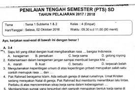 Soal Ulangan Pts Kelas 4 Tema 1 Subtema 1 2 Sekolahdasar Net