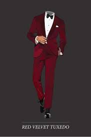 Red Velvet Style Look Sharp This New Year S Eve In A Dark Red Velvet Tuxedo Black Bow Tie White Pocket Tuxedo For Men Dark Red Suit White Tuxedo Wedding