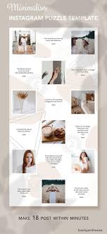 minimalistic instagram canva puzzle template instagram inspiracional minimalista