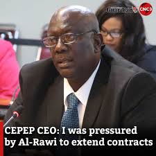 In a significant development in the CEPEP court case, Chief Executive  Officer Keith Eddy has claimed he was pressured by former Local Government  Minister Faris Al-Rawi to approve the mass renewal of