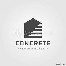 Concrete Step Up Stair Home Logo Vector Illustration Partition Concretely Exposed Wall Panel Icon Apartm Architecture Logo Building Logo Concrete