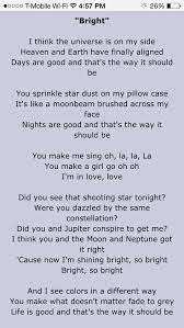 Bright By Echosmith Such An Amazing Song Best Song Lyrics Echosmith Mind Thoughts