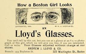 1899 Ad Harvard Lampoon Andrew Lloyd Glasses Boston Girl 454 Boylston