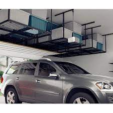 Fleximounts 4x8 Heavy Duty Overhead Garage Adjustable Ceiling Storage Rack 96 Length X 48 Width X 40 Height Black Walmart Com Overhead Garage Storage Ceiling Storage Rack Overhead Garage