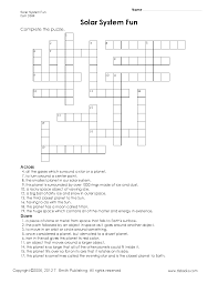 Solar System Fun Crossword Puzzle Solar System Worksheets Solar System Solar System Lessons