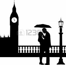 Romantic Couple In Front Of Big Ben In London Under Umbrella Eiffel Tower Silhouette Couple Silhouette Silhouette People
