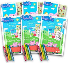 Peppa pig is a british animated series created by mark baker and neville astley, aired on five since may 31, 2004. Peppa Pig Mini Colouring Book Pad Set Pencil Crayons Sticker Sheets Pack Party Film Tv Spielzeug