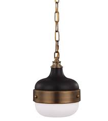 Small Black And Brass Pendant Light Small Cadence Pendant In Dark Antique Brass And Matte Black By Feiss P1282dab Mb With Images Kitchen Pendants Nickel Lighting Brass Lighting