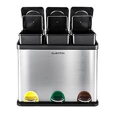 Klarstein Mulleimer Tret Abfalleimer Recycling Eimer Mulltrenner 45 Liter 3 Fach Recycling Mulltrennsystem 3x15l Fassung Mullcontainer Abfalleimer Container