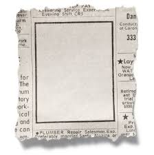 Blank Classified Ad Torn From Newspaper ...