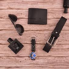 Разпродажба! Мъжки подаръчен комплект изискана опаковка колан часовник +  слънчеви очила + портфейл + парфюм + колан набор подарък кутия - Часовници  ~ Moderen-Butik.cam