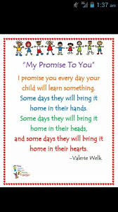My Promise To You Parents As Teachers Preschool Teacher Preschool Classroom