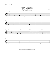 Ode to joy melody from ludwig van beethoven for bb clarinet. Free Printable Sheet Music Frere Jacques Are You Sleeping Free Easy Clarinet Sheet Music Notes