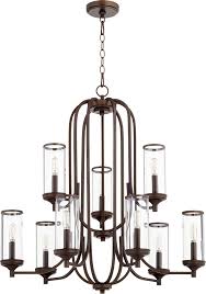 Quorum 6044 9 86 Collins Contemporary Oiled Bronze Chandelier Lighting Qrm 6044 9 86