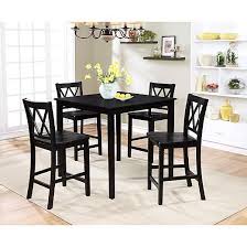 Homedepot.com has been visited by 1m+ users in the past month Essential Home Dahlia 5 Piece Square Table Dining Set Black Small Dining Room Set Dining Room Table Set Luxury Dining Room