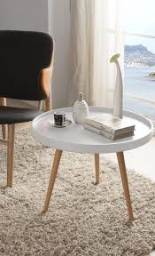 Round White Side Table With Wooden Legs To Style A Scandi Living Room Living Room Side Table White Round Side Table Scandi Living Room