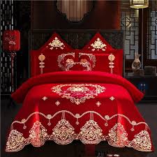 Ralph lauren estella blue indian batik 3p king comforter set new cotton. Red And Gold Indian Ethnic Pattern Luxury Bohemian Style Full Queen Size Bedding Sets Hipsterbedding Com