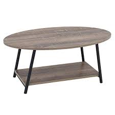 Thanks to this process the distressed wood coffee table gets proper aging shades. Household Essentials 8081 1 Oval Rustic Coffee Table With Storage Shelf Distressed Ashwood Buy Online See Prices Features Free Shipping Returns In Qatar