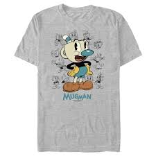 Men's The Cuphead Show! Mugman Sketches Graphic Tee Athletic Heather X  Large - Walmart.com